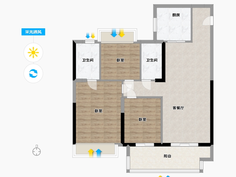 江苏省-常州市-新城汇隽-91.00-户型库-采光通风