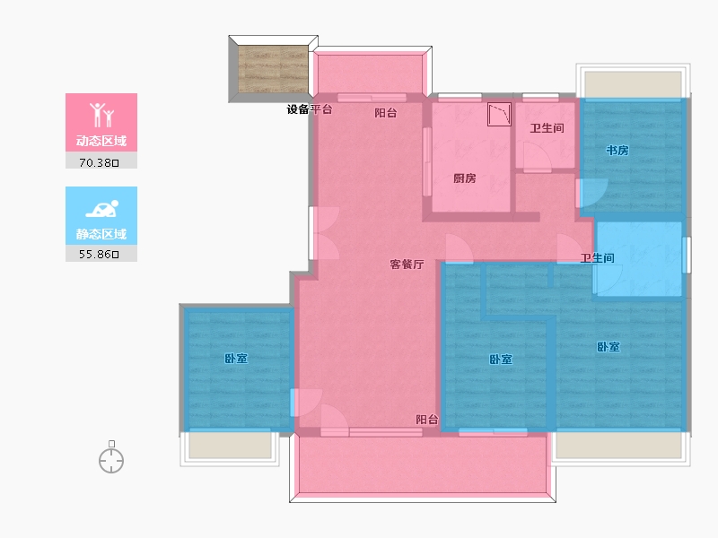 江苏省-苏州市-中锐星奕湾花园-114.90-户型库-动静分区