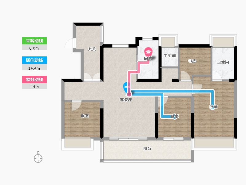 江苏省-苏州市-鲲湖天境花园-112.00-户型库-动静线