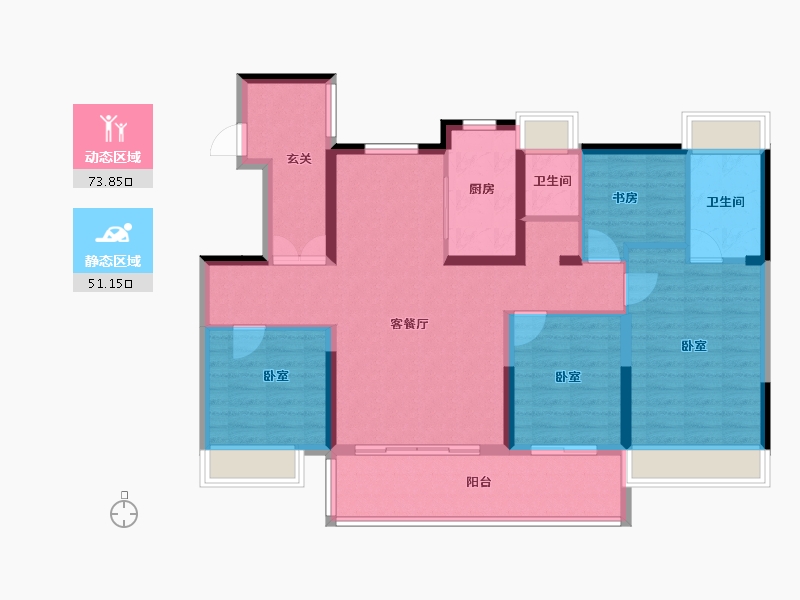 江苏省-苏州市-鲲湖天境花园-112.00-户型库-动静分区