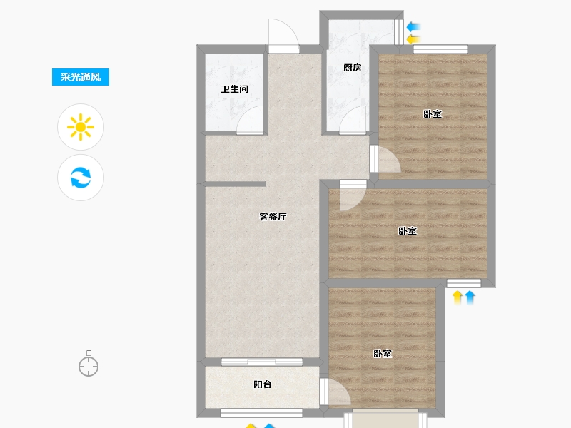 甘肃省-天水市-御园桃李春风-77.31-户型库-采光通风