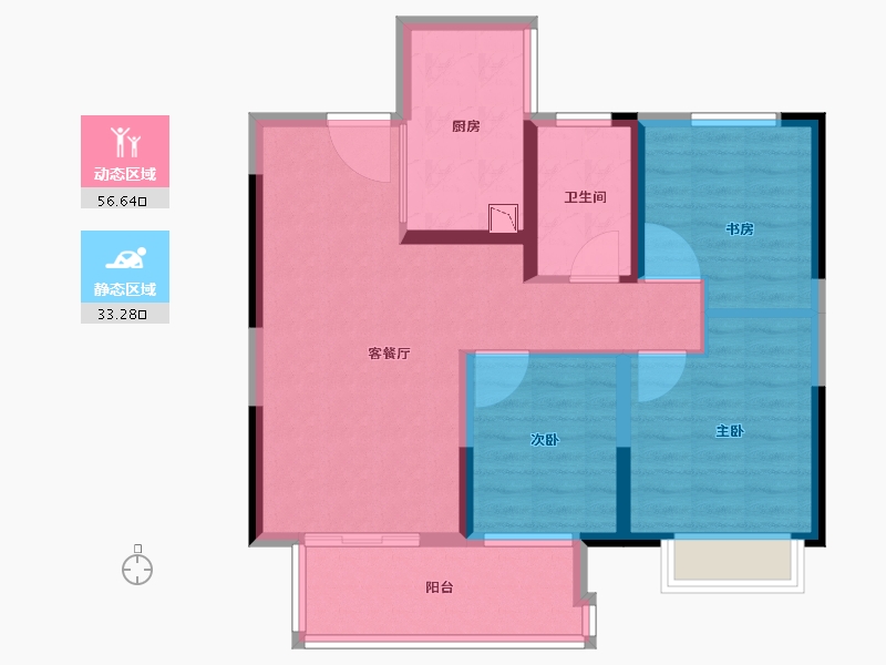 江苏省-苏州市-世茂璀璨时光-79.99-户型库-动静分区