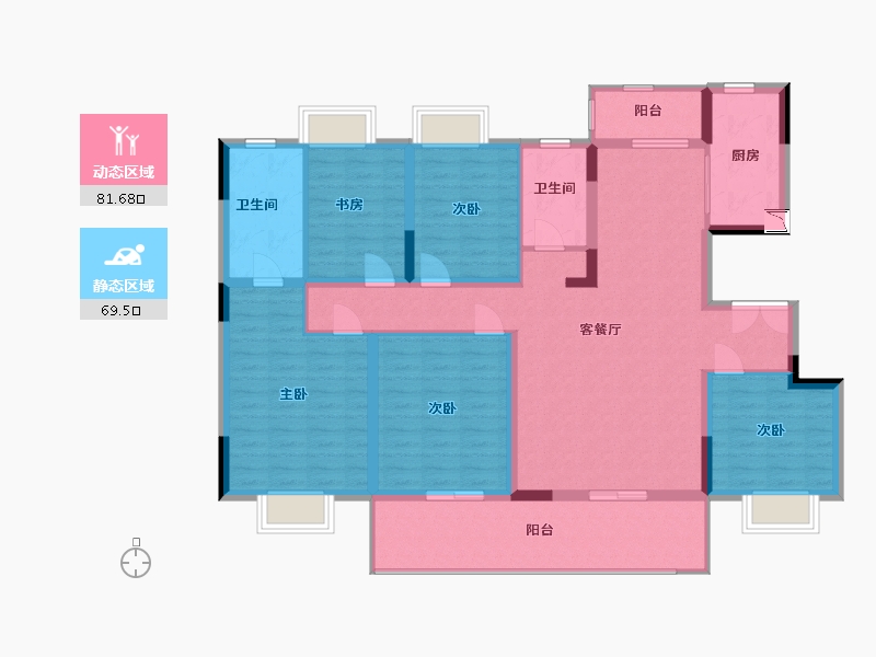 江苏省-南通市-壹言如意之城-136.00-户型库-动静分区