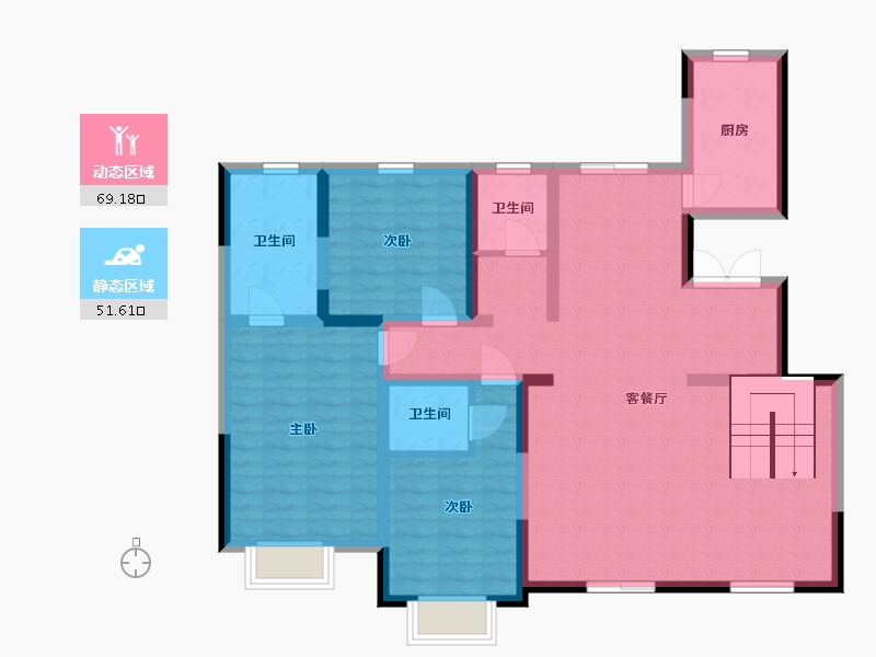 陕西省-西安市-中铁琉森水岸-108.38-户型库-动静分区