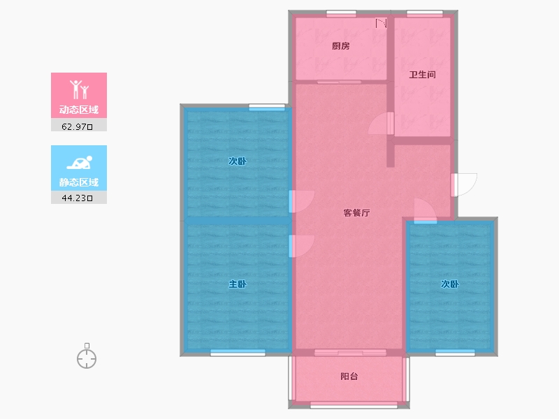 江苏省-盐城市-金丰花园-96.00-户型库-动静分区