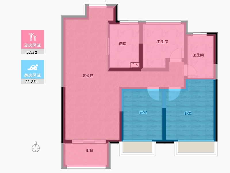 江苏省-苏州市-印象花园-75.00-户型库-动静分区