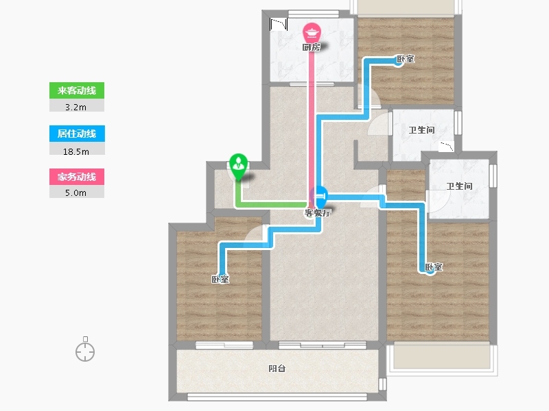 江苏省-苏州市-绿城明月江南-83.00-户型库-动静线