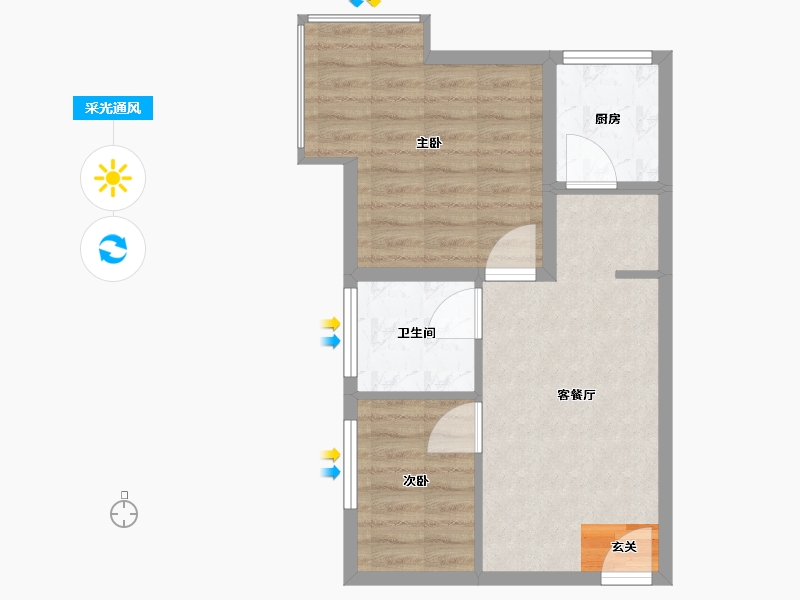 江苏省-无锡市-东亭蓝郡-52.00-户型库-采光通风