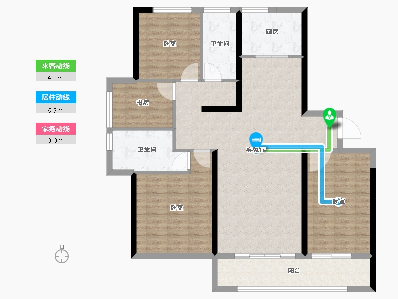 安徽省-宿州市-绿城·深蓝中心-108.14-户型库-动静线