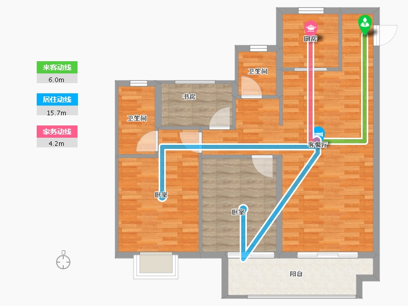 安徽省-宿州市-蓝光·雍锦府-87.00-户型库-动静线