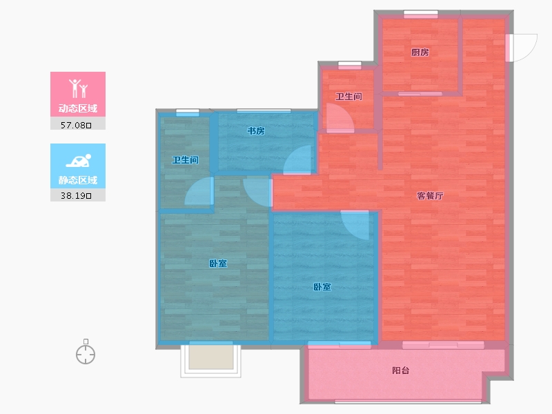 安徽省-宿州市-蓝光·雍锦府-87.00-户型库-动静分区