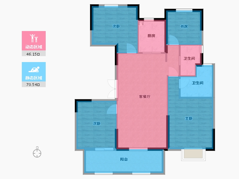 江苏省-盐城市-中庚香海新时代-105.60-户型库-动静分区