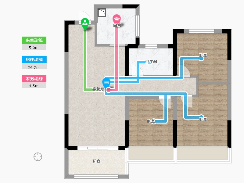 江苏省-苏州市-江月时光-76.00-户型库-动静线