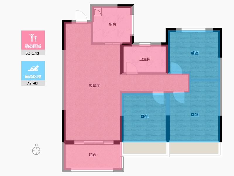 江苏省-苏州市-江月时光-76.00-户型库-动静分区