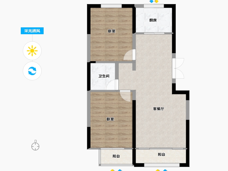 甘肃省-天水市-秦都·铂金峰范-69.06-户型库-采光通风