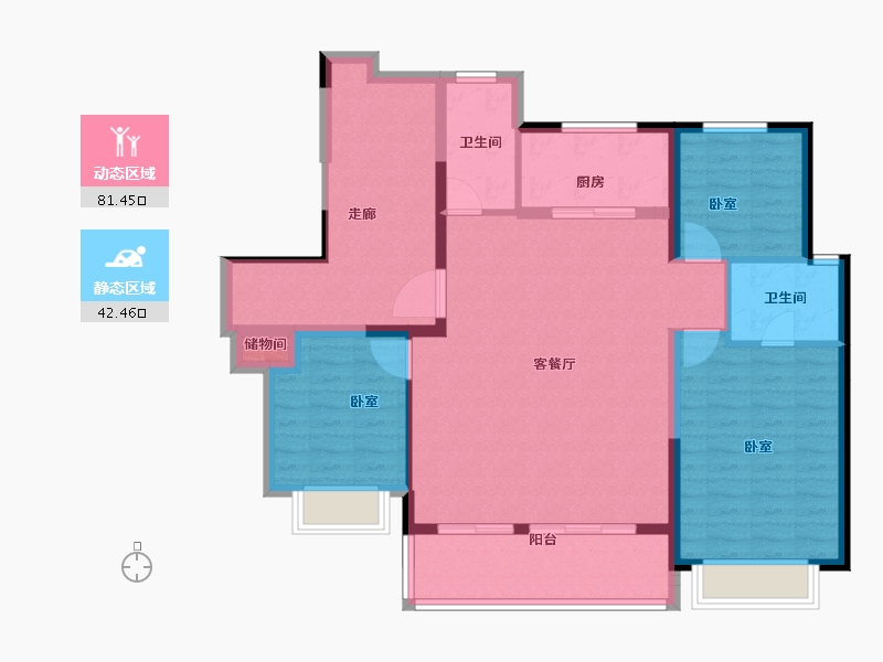 江苏省-苏州市-鑫控锦源-111.59-户型库-动静分区