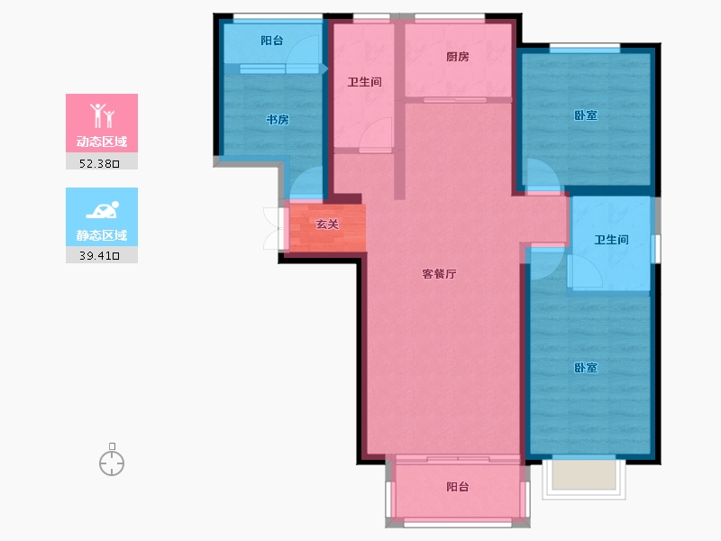 甘肃省-兰州市-润泽佳苑-80.94-户型库-动静分区