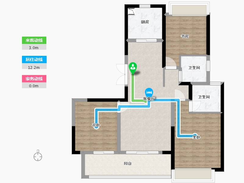 江苏省-盐城市-万科悦达翡翠国际-95.20-户型库-动静线