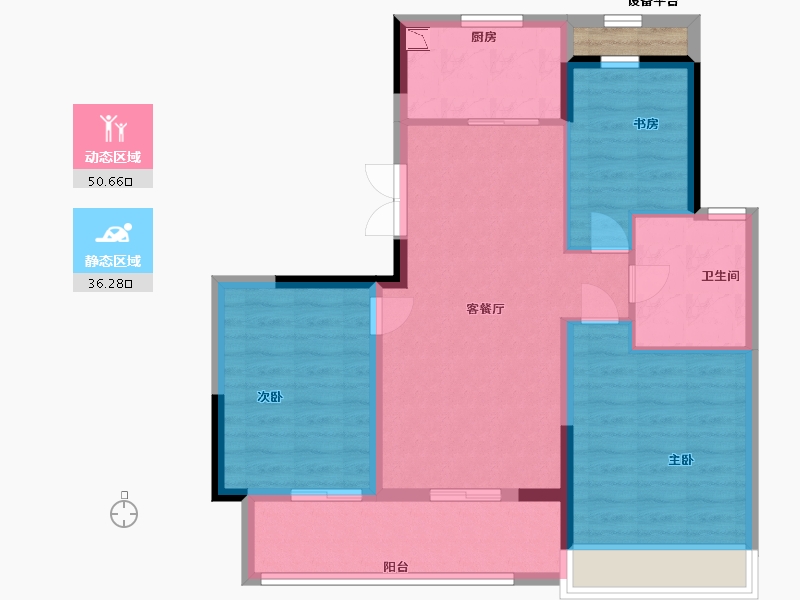 江苏省-盐城市-万科悦达翡翠国际-79.20-户型库-动静分区