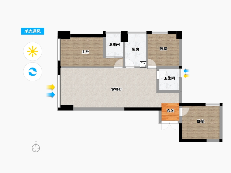 甘肃省-兰州市-鸿嘉国际广场-80.99-户型库-采光通风