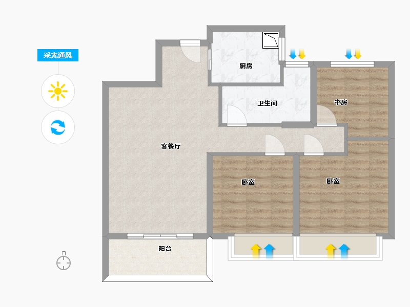 江苏省-苏州市-中锐星悦湾名苑-78.26-户型库-采光通风