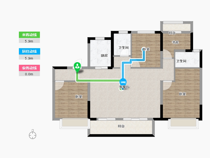 江苏省-苏州市-奥园·湖山府-110.00-户型库-动静线