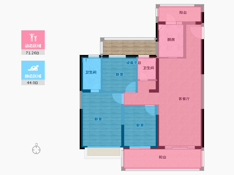 陕西省-咸阳市-日月公馆-109.00-户型库-动静分区