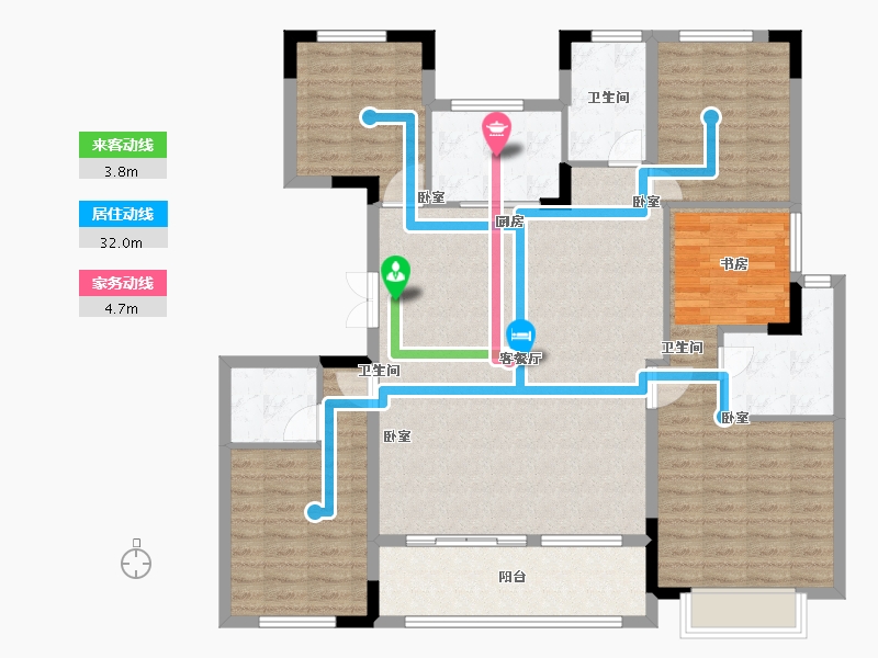 江苏省-徐州市-云龙湖·峰荟-128.00-户型库-动静线