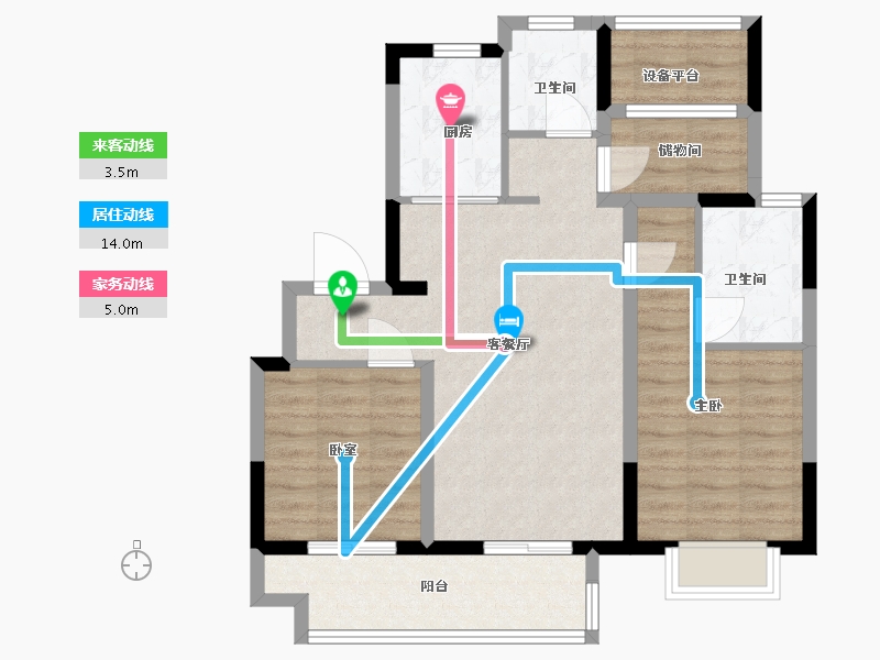 江苏省-苏州市-旭辉吴门里-80.05-户型库-动静线