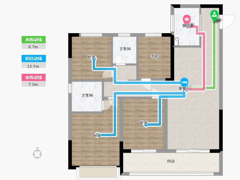 江苏省-苏州市-悦景水湾-102.00-户型库-动静线