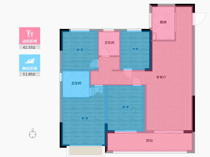 江苏省-苏州市-悦景水湾-102.00-户型库-动静分区