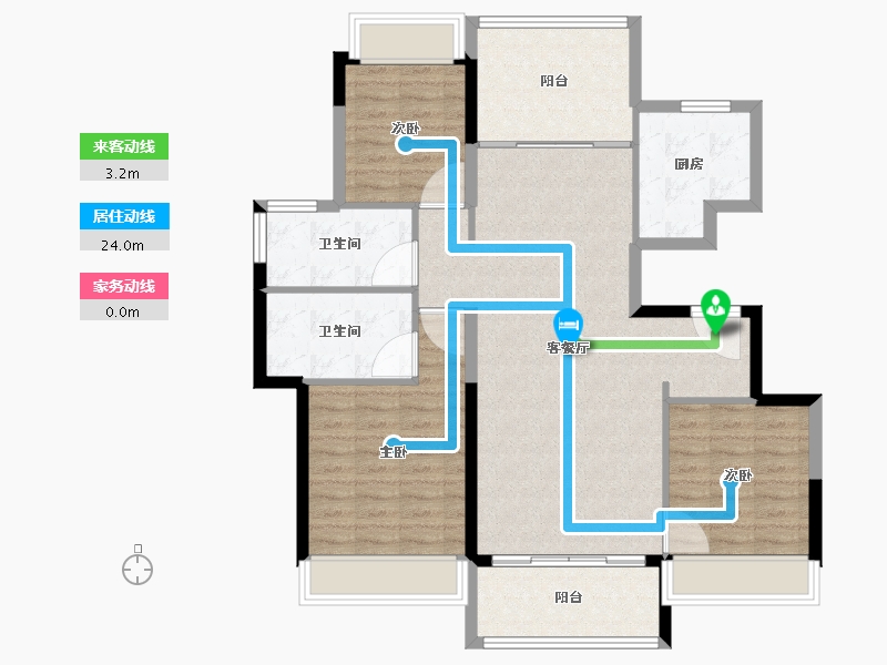 江苏省-徐州市-新沂恒大观澜府-103.01-户型库-动静线