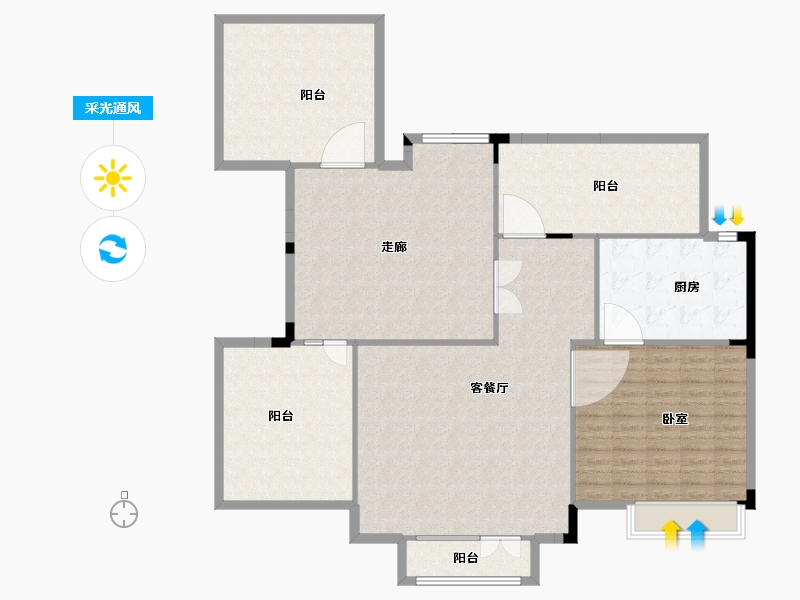 江苏省-苏州市-亿城天筑-158.00-户型库-采光通风