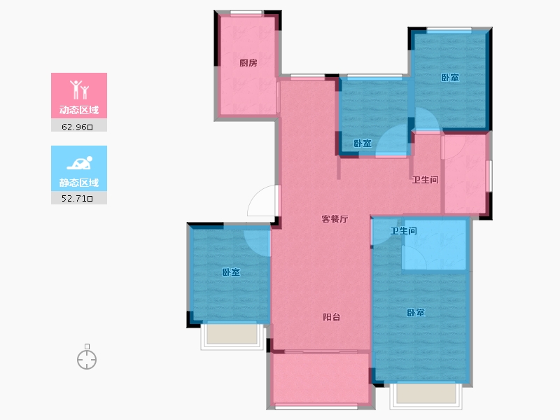 江苏省-苏州市-荷塘月苑-104.00-户型库-动静分区