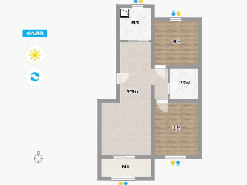 青海省-西宁市-和泰居-59.00-户型库-采光通风