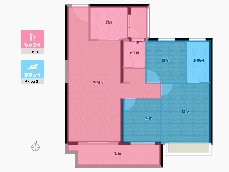 江苏省-镇江市-碧桂园·云顶-113.21-户型库-动静分区