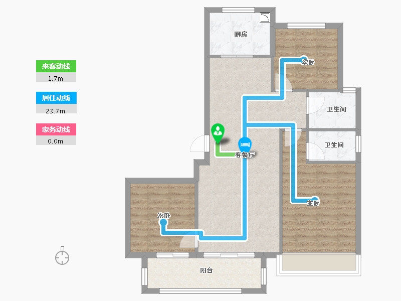 江苏省-徐州市-保利合景珑湾-87.57-户型库-动静线