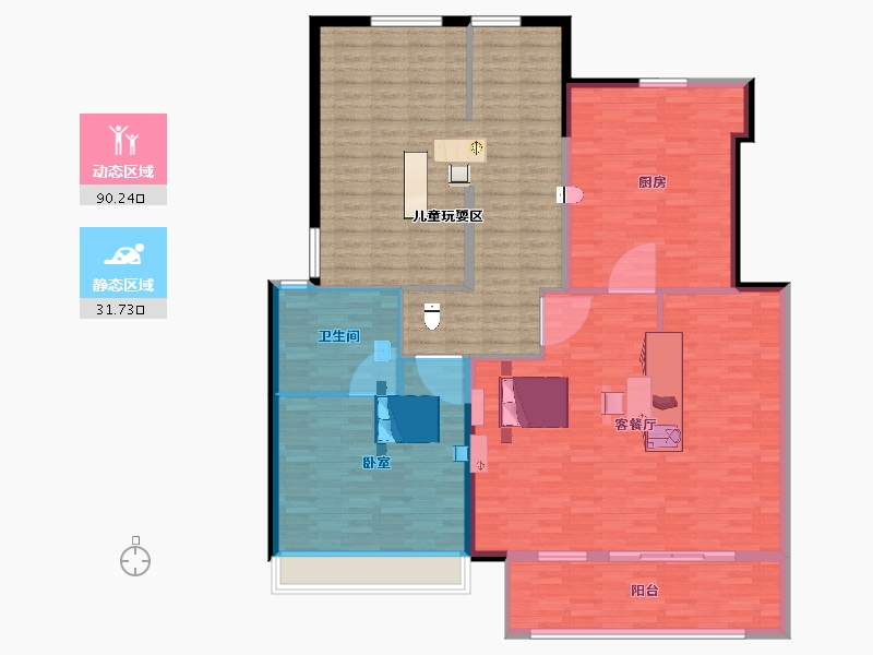 陕西省-西安市-万科锦宸-160.00-户型库-动静分区