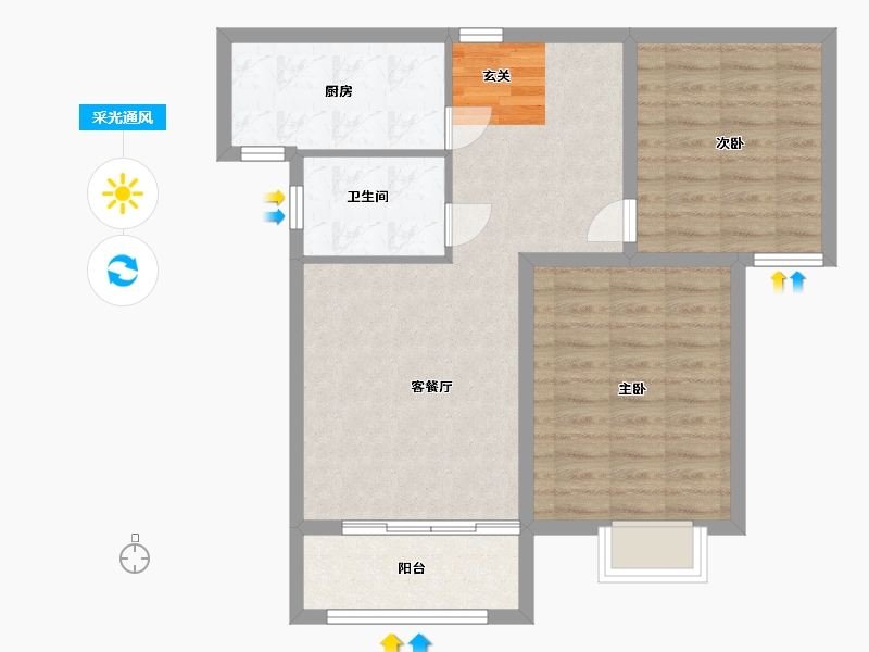 江苏省-盐城市-华兴水岸华庭-73.94-户型库-采光通风