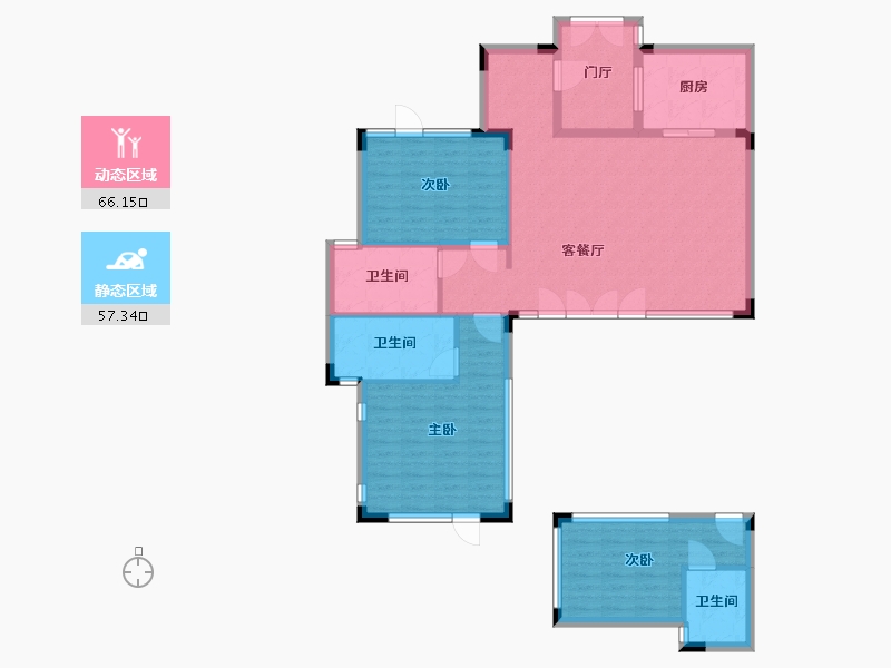 云南省-保山市-景业高黎贡小镇-112.52-户型库-动静分区