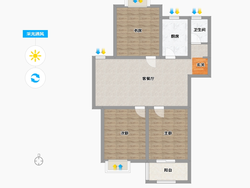 江苏省-盐城市-华兴水岸华庭-91.26-户型库-采光通风