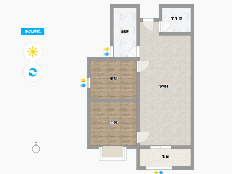 青海省-西宁市-和泰居-65.20-户型库-采光通风