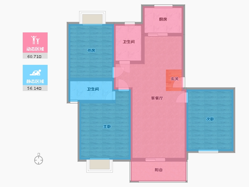 江苏省-盐城市-华兴水岸华庭-104.77-户型库-动静分区