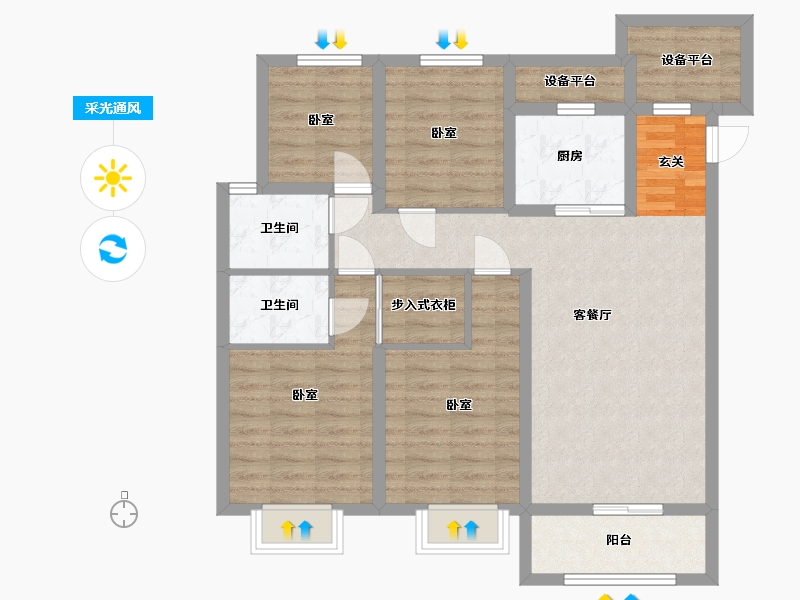 甘肃省-金昌市-保利领秀山-94.71-户型库-采光通风