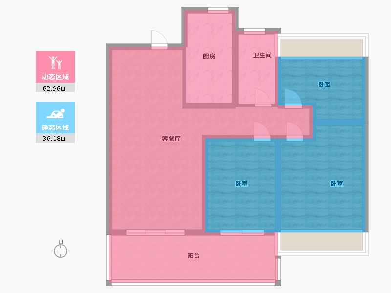 江苏省-镇江市-天怡珑蟠里·九珑苑-87.99-户型库-动静分区