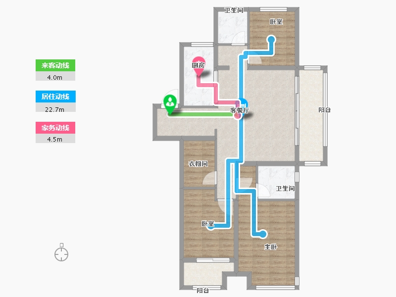 江苏省-扬州市-万科时代风华·澜庭-102.16-户型库-动静线