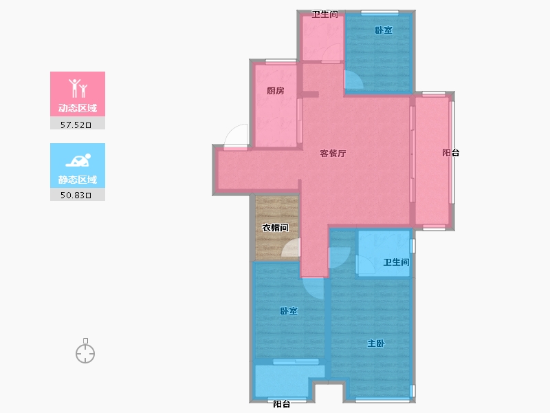 江苏省-扬州市-万科时代风华·澜庭-102.16-户型库-动静分区