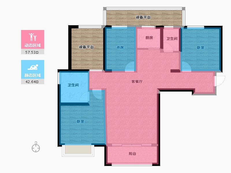 甘肃省-天水市-佳澜悦四季-106.01-户型库-动静分区