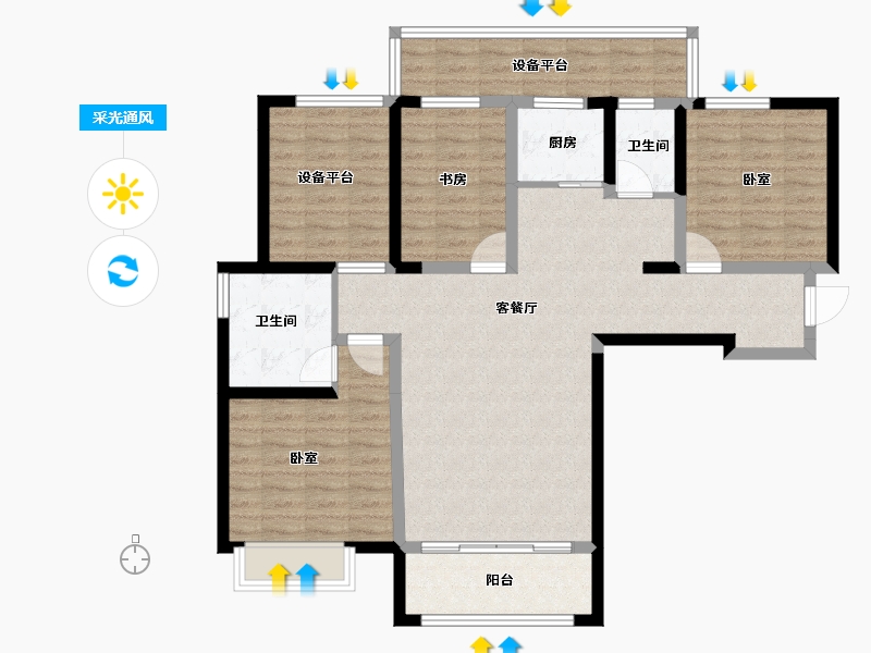 甘肃省-天水市-佳澜悦四季-106.01-户型库-采光通风