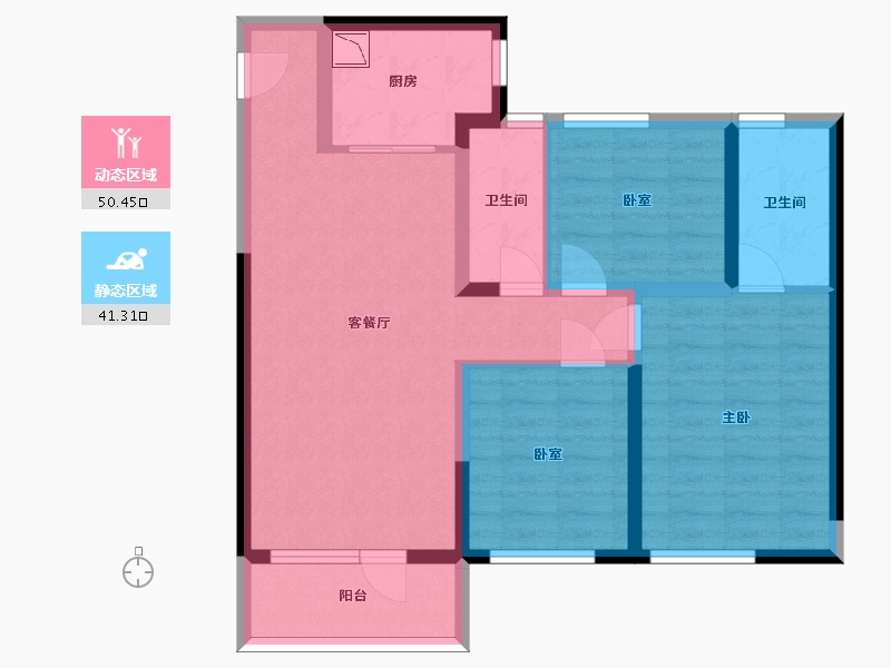 甘肃省-兰州市-兰州红星天铂-80.69-户型库-动静分区